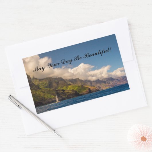 Verkoping van de kustlijn rechthoekige sticker (Envelop)