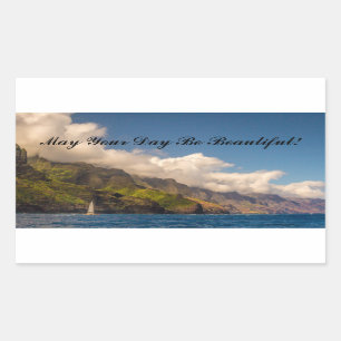 Verkoping van de kustlijn rechthoekige sticker