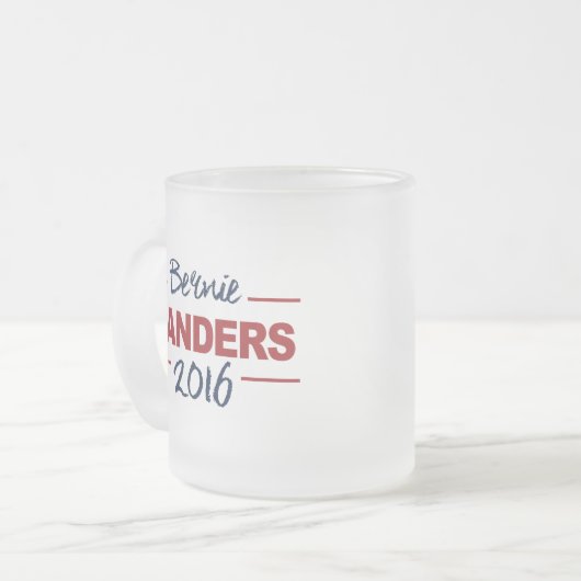 Verkozen Bernie Sanders 2016 Campaign Cursive Matglas Koffiemok (Voorkant links)