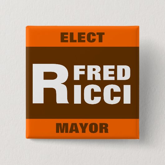 Verkozen Fred Ricci pin badge/button Vierkante Button 5,1 Cm (Voorkant)