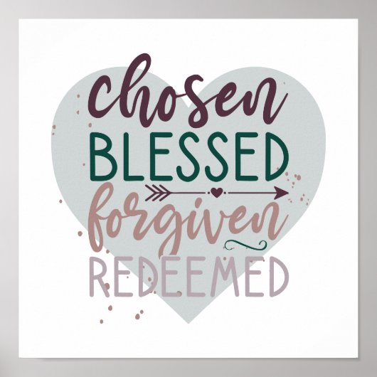 Verkozen Gezegeld Vervangen Christelijk Citaat Poster (Voorkant)