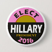 Verkozen Hillary 2016 Ronde Button 7,6 Cm (Voorkant)