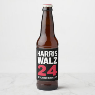 Verkozen President Kamala Harris & Tim Walz 2024  Bier Etiket
