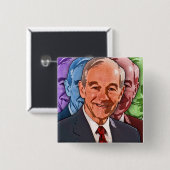 Verkozen Ron Paul voor President Vierkante Button 5,1 Cm (Voorkant /achterkant)