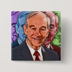 Verkozen Ron Paul voor President Vierkante Button 5,1 Cm