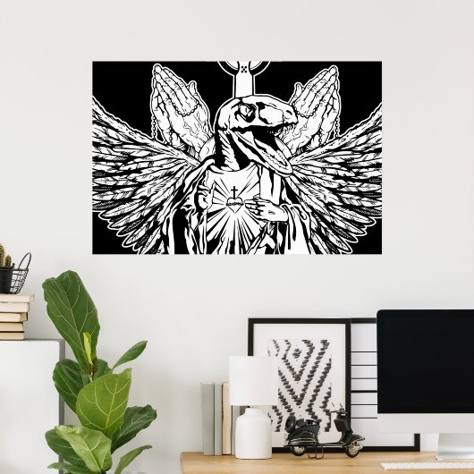 Verkrachter Jezus houdt van jou Poster (Thuiskantoor)