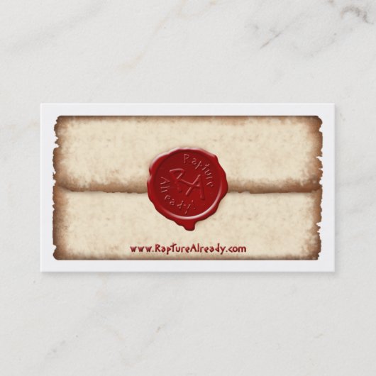 Verkrachting al. Verzegelde perkamerkaart Visitekaartje (Voorkant)