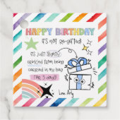 Verkreukeld ADHD Cadeau Grappige Verjaardag Neurod Bedankjes Labels (Voorkant)