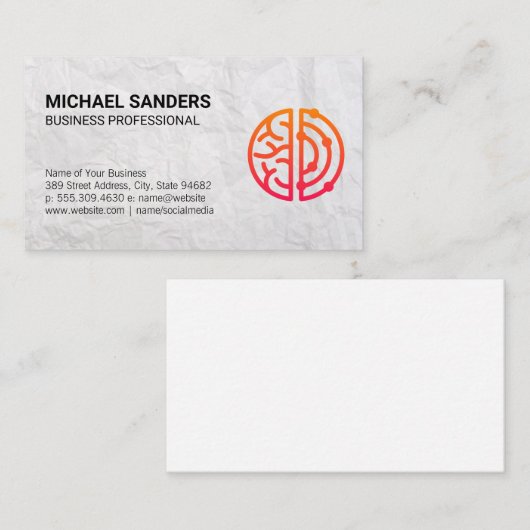 verkreukeld papier | Mind Logo Visitekaartje (Voorkant / Achterkant)