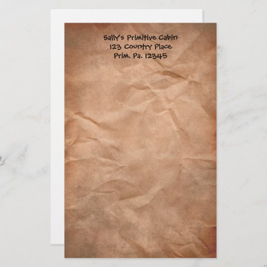 verkreukeld papierpapier briefpapier (Voorkant / Achterkant)