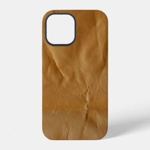 Verkreukelde, groezelige papieren achtergrond. Ser iPhone 12 Hoesje