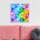 Verkreukelde Pauwblauwe Textuur Canvas Afdruk (Insitu (Woonkamer))