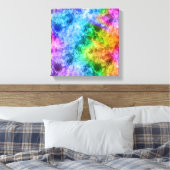 Verkreukelde Pauwblauwe Textuur Canvas Afdruk (Insitu (Slaapkamer))
