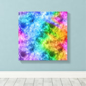 Verkreukelde Pauwblauwe Textuur Canvas Afdruk (Insitu (Houten vloer))