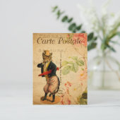  verkreukte kstofkat met Pet en paraplu Briefkaart (Staand voorkant)