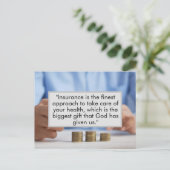 Verkrijg nu verzekering in het belang van je leven briefkaart (Staand voorkant)