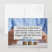 Verkrijg nu verzekering in het belang van je leven briefkaart (Voorkant / Achterkant)
