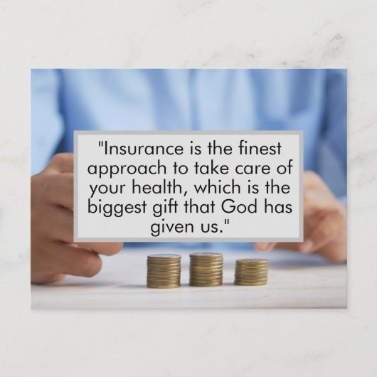 Verkrijg nu verzekering in het belang van je leven briefkaart (Voorkant)