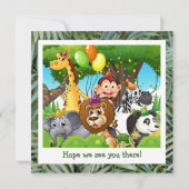 Verkrijg Wild! Aangepaste Jungle Kinderverjaardags Kaart (Achterkant)