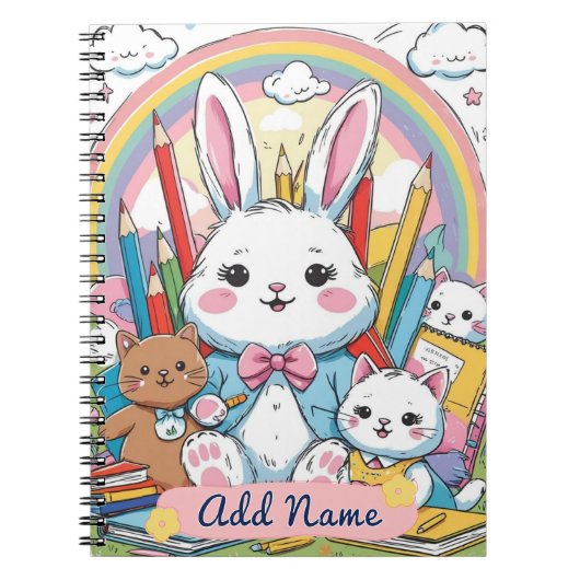 Verkrijgbaar Konijn Regenboog School Notitieboek (Voorkant)