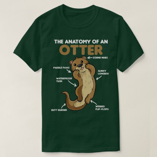 verkuilde otter-verklaringsanatomie van een otter  t-shirt (Design voorkant)