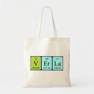 Verla periodieke lijstnaam canvas tas