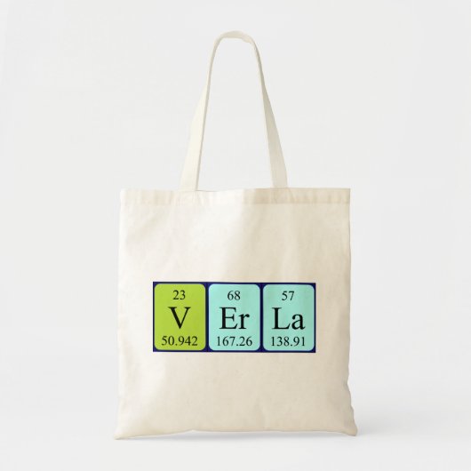 Verla periodieke lijstnaam canvas tas (Voorkant)