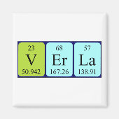 Verla periodieke table name magnet (Voorkant)