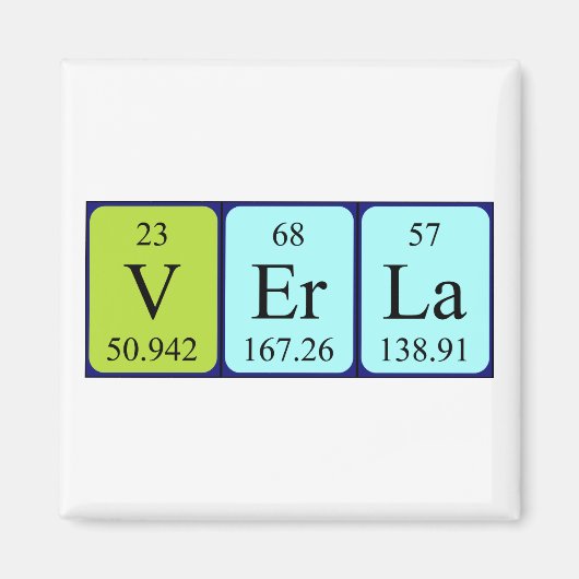 Verla periodieke table name magnet (Voorkant)