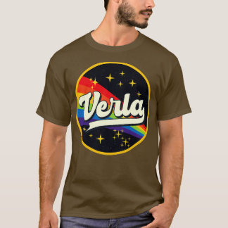 Verla regenboog in ruimte stijl t-shirt