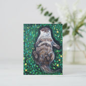 Verlaagd Otter-schilderen van de rivier Briefkaart (Staand voorkant)