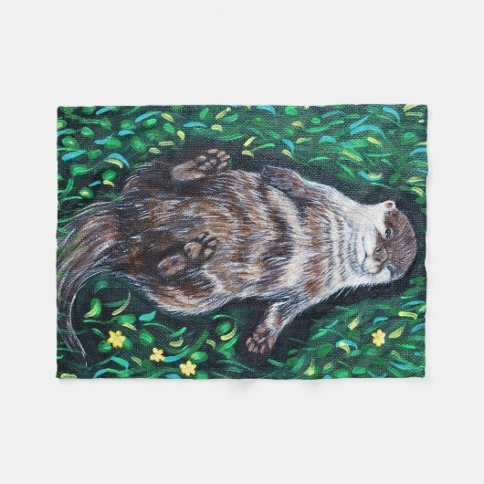 Verlaagd Otter-schilderen van de rivier Fleece Deken (Voorkant (Horizontaal))
