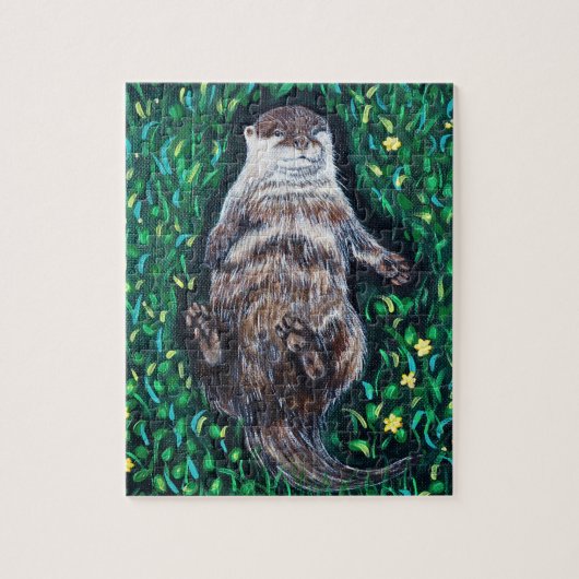Verlaagd Otter-schilderen van de rivier Legpuzzel (Verticaal)