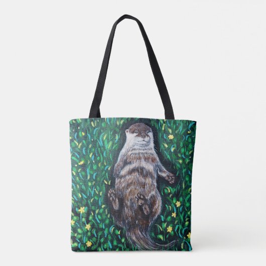 Verlaagd Otter-schilderen van de rivier Tote Bag (Achterkant)