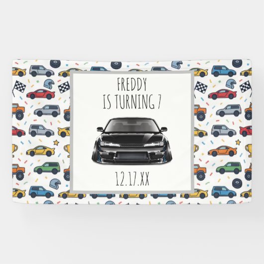 Verlaagde & Stanced Nissan Silvia S14 Kouki JDM Au Spandoek (Horizontaal)