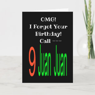 Verlaat 9 Juan Juan Verjaardag Kaart