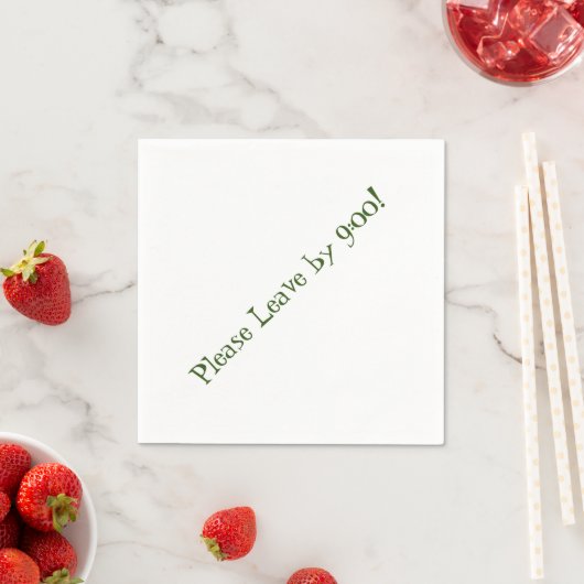 Verlaat alsjeblieft om 9 uur! Eenvoudige ontwerpbo Servet (Insitu)