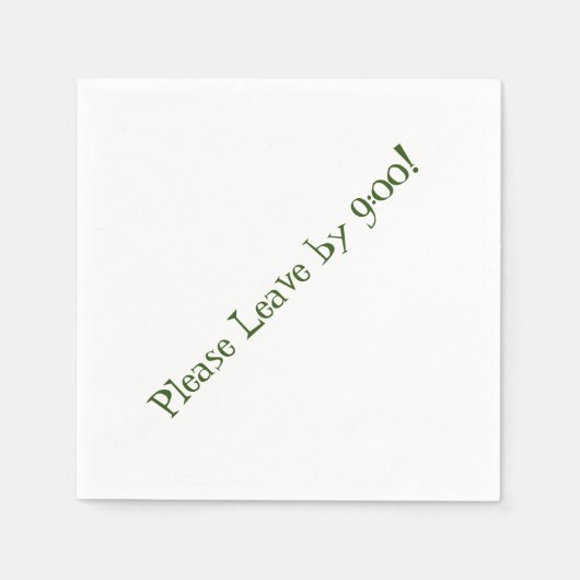 Verlaat alsjeblieft om 9 uur! Eenvoudige ontwerpbo Servet (Voorkant)