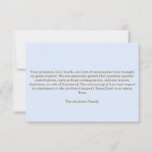 Verlaat begrafenismonument van familie bedankkaart (Achterkant)