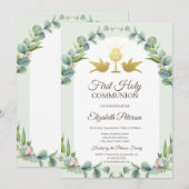 Verlaat Chalice Eerste Heilige Communie Kaart (Voorkant / Achterkant)