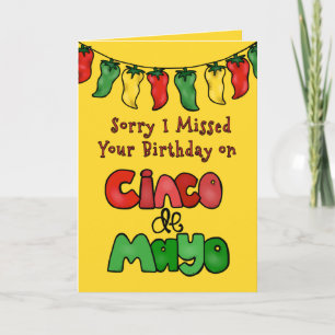 Verlaat Cinco de Mayo Verjaardag, kleurrijke Jalap Kaart
