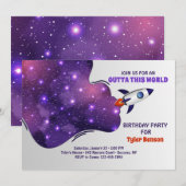 Verlaat deze uitnodiging voor een verjaardagsfeest (Voorkant / Achterkant)