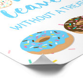 Verlaat donut zonder een Treat Blue Donut Shower-t Poster (Hoek)