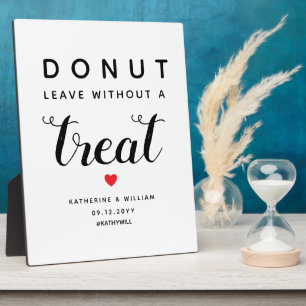 Verlaat donut zonder een Treat Wedding Favor Sign Fotoplaat