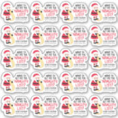 Verlaat een Review Funny Santa List kerstbusiness Sticker (Voorkant)