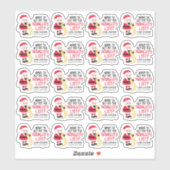 Verlaat een Review Funny Santa List kerstbusiness Sticker (Vel)