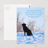 Verlaat een Trail - Inspirerend Citaat - Zwart Lab Briefkaart (Voorkant / Achterkant)