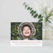 Verlaat feestvreugde, late groeten dit jaar feestdagenkaart (Staand voorkant)