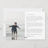 Verlaat feestvreugde, late groeten dit jaar feestdagenkaart (Achterkant)