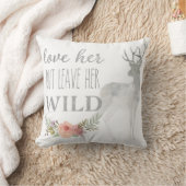 Verlaat haar Wild Boho Deer Nursery Pillow Woodlan Kussen (Deken)